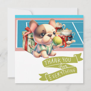 Tarjeta De Agradecimiento Cumpleaños del perro de tenis