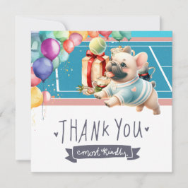 Tarjeta De Agradecimiento Cumpleaños del perro de tenis