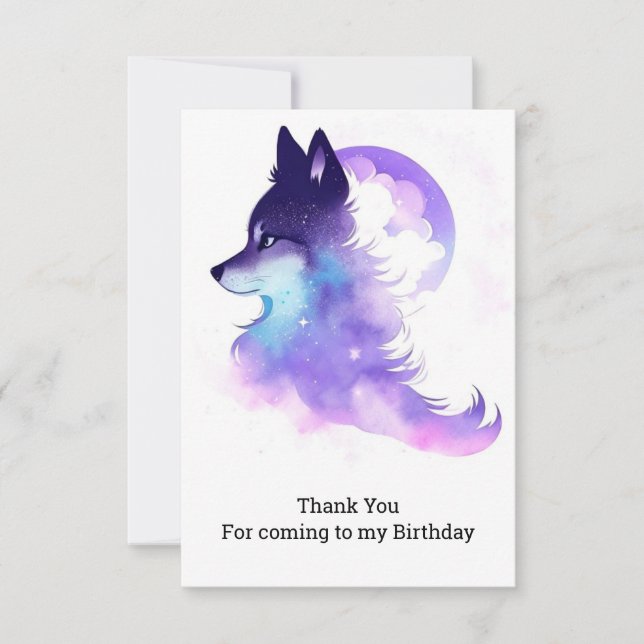 Tarjeta De Agradecimiento Cumpleaños del Personalizado caprichoso Woodland W (Anverso)