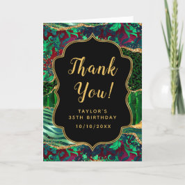 Tarjeta De Agradecimiento Cumpleaños del Safari Verde Agate
