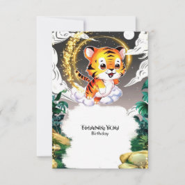 Tarjeta De Agradecimiento Cumpleaños del Tigre de Diversión en la Jungla
