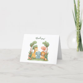 Tarjeta De Agradecimiento Cumpleaños del Zoo