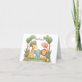 Tarjeta De Agradecimiento Cumpleaños del Zoo