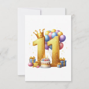 Tarjeta De Agradecimiento Cumpleaños dorado 11
