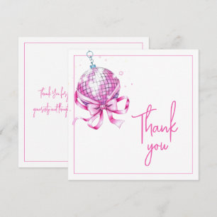 Tarjeta De Agradecimiento Cumpleaños Dulce 16 Coquette Rosa Acuarela Disco