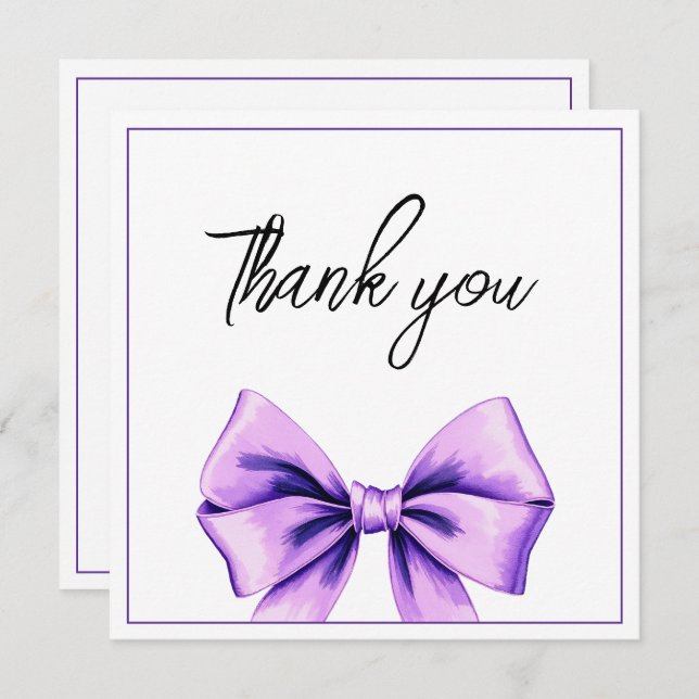 Tarjeta De Agradecimiento Cumpleaños Dulces 16 Cumpleaños Arco Morado Aquare (Anverso / Reverso)