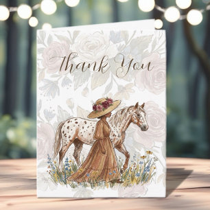 Tarjeta De Agradecimiento Cumpleaños elegante amante de caballos 