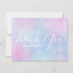 Tarjeta De Agradecimiento Cumpleaños Elegante Sencillo Acuarela Pastel Morad
