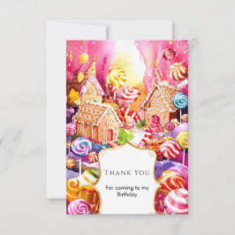Tarjeta De Agradecimiento Cumpleaños Encantado de Cute Candyland