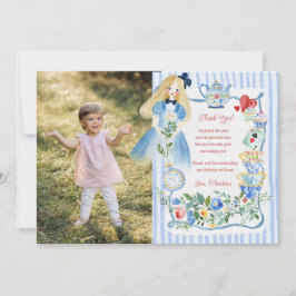 Tarjeta De Agradecimiento Cumpleaños encantado y colorido de Alicia en el Pa