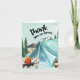 Tarjeta De Agradecimiento Cumpleaños Feliz Campista Carpa de Camping