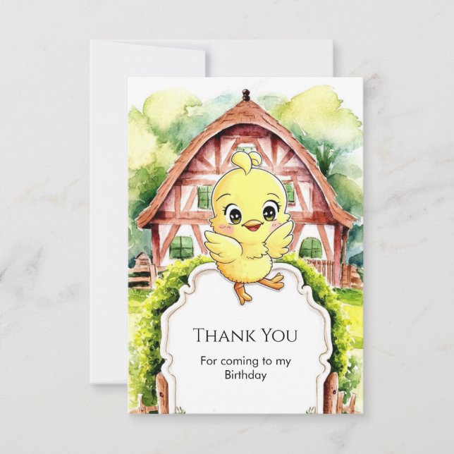 Tarjeta De Agradecimiento Cumpleaños feliz de los niños (Anverso)