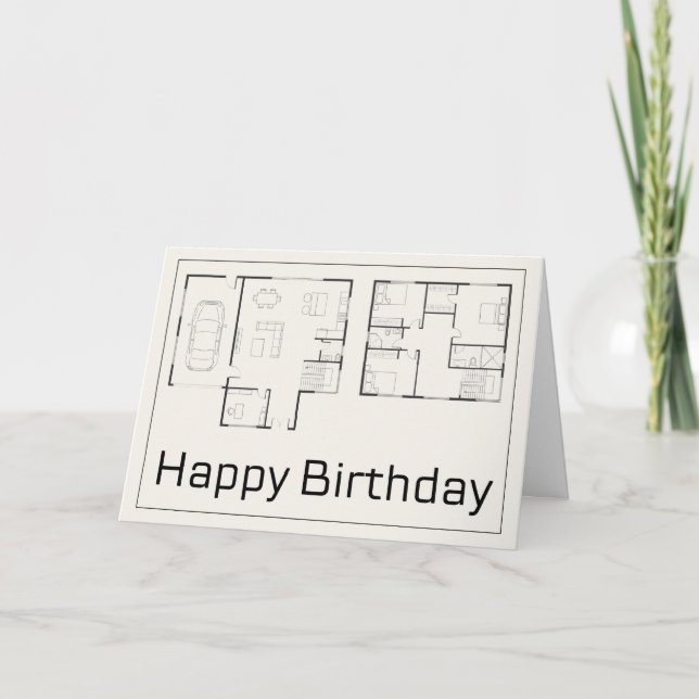 Tarjeta De Agradecimiento Cumpleaños feliz para el arquitecto, la arquitectu (Anverso)