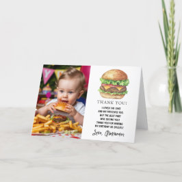 Tarjeta De Agradecimiento Cumpleaños Fiesta de Hamburguesa al Agua Gracias