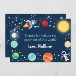 Tarjeta De Agradecimiento Cumpleaños fuera de este mundo agradecido