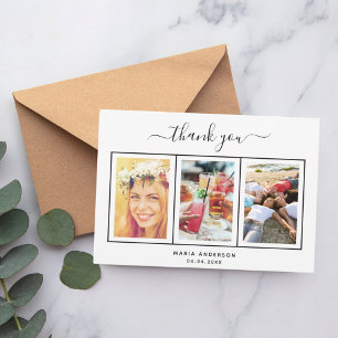 Tarjeta De Agradecimiento Cumpleaños gracias personalizado foto verano blanc