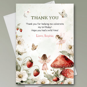 Tarjeta De Agradecimiento cumpleaños hadas caprichosas del jardín