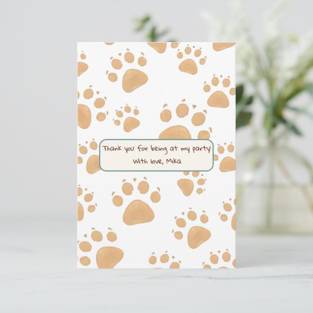 Tarjeta De Agradecimiento Cumpleaños Infantil al Estilo de la Jungla (Anverso de pie)