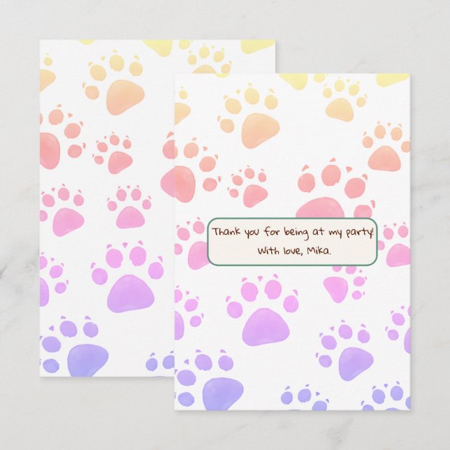 Tarjeta De Agradecimiento Cumpleaños infantil al estilo de la selva (Anverso / Reverso)