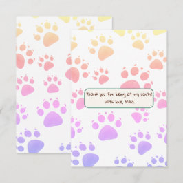 Tarjeta De Agradecimiento Cumpleaños infantil al estilo de la selva