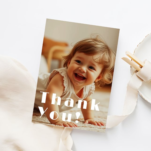 Tarjeta De Agradecimiento Cumpleaños Infantil con Superposición de Foto Comp (Subido por el creador)