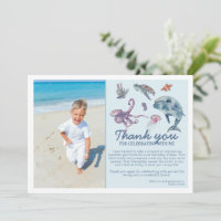 Cumpleaños infantil moderno bajo el mar con foto