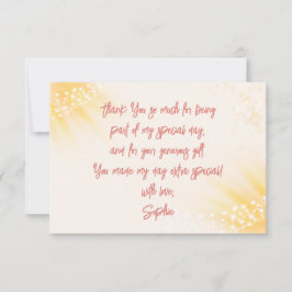 Tarjeta De Agradecimiento Cumpleaños infantil silueta de hada mágica encanta