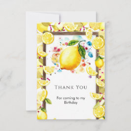 Tarjeta De Agradecimiento Cumpleaños Limón Lindo Personalizado