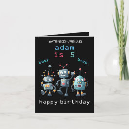 Tarjeta De Agradecimiento Cumpleaños loco Robot de ciencia ficción retro neg