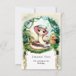 Tarjeta De Agradecimiento Cumpleaños Mágico de la Serpiente de los Niños