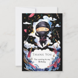 Tarjeta De Agradecimiento Cumpleaños Mágico de Ninja Personalizado
