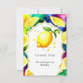 Tarjeta De Agradecimiento Cumpleaños Mágico y Divertido de Limón