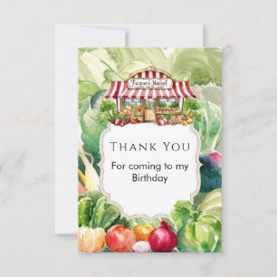 Tarjeta De Agradecimiento Cumpleaños Mercado de Agricultores Zanahorias Colo