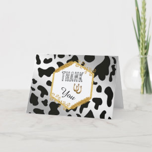 Tarjeta De Agradecimiento Cumpleaños Moderno Rodeo Foto de Impresión de Vaca