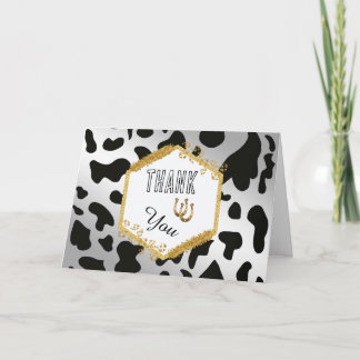 Tarjeta De Agradecimiento Cumpleaños Moderno Rodeo Foto de Impresión de Vaca