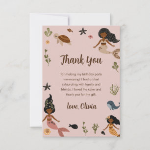 Tarjeta De Agradecimiento Cumpleaños moderno rosa afroamericano