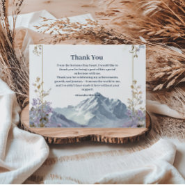 Tarjeta De Agradecimiento Cumpleaños Montaña Flor Silvestre Lavanda