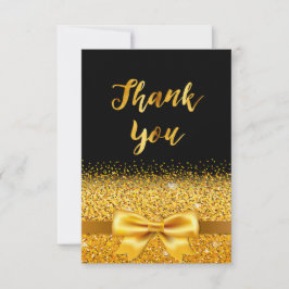 Tarjeta de agradecimiento cumpleaños negro dorado