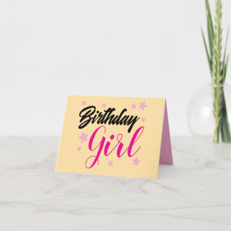 Tarjeta De Agradecimiento Cumpleaños niña rosa y beige 