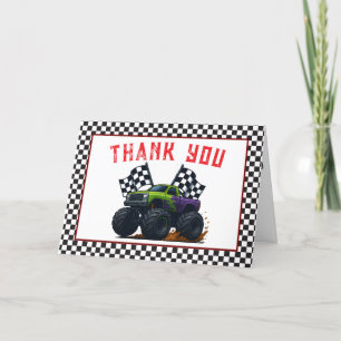 Tarjeta De Agradecimiento Cumpleaños número 1 de Monster Trucks
