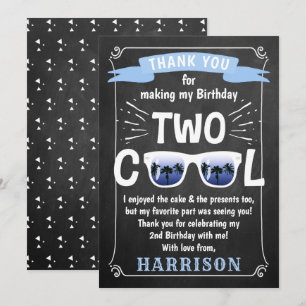 Tarjeta De Agradecimiento Cumpleaños número 2 de Dos Chicos Geniales en Piza