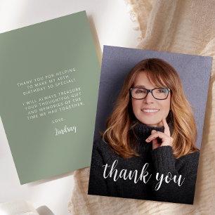 Tarjeta De Agradecimiento Cumpleaños número 40 con fotos personalizadas de c
