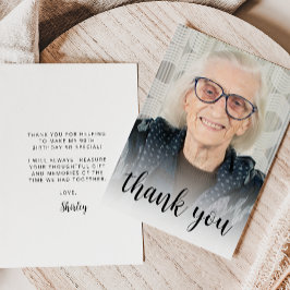 Tarjeta De Agradecimiento Cumpleaños número 90 Fiesta Foto Personalizada Let