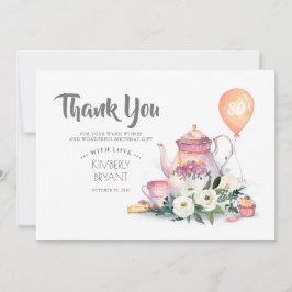 Tarjeta De Agradecimiento Cumpleaños Par-Tea Floral Gracias