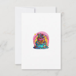 Tarjeta De Agradecimiento Cumpleaños, pastel de cumpleaños feliz, colorido