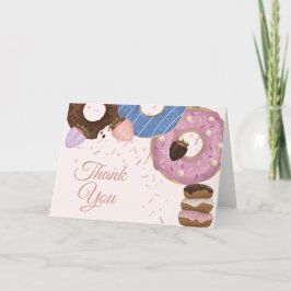 Tarjeta De Agradecimiento Cumpleaños Pastel Donut Dulce Niñas