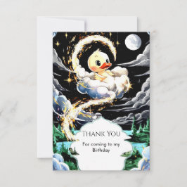 Tarjeta De Agradecimiento Cumpleaños Pato Pastel