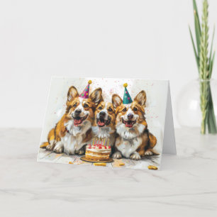 Tarjeta De Agradecimiento Cumpleaños Pembroke Welsh Corgi Dogs