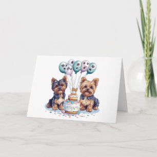 Tarjeta De Agradecimiento Cumpleaños Perro Yorkie Gracias