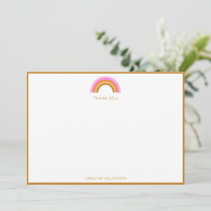 Tarjeta De Agradecimiento Cumpleaños Personalizado Arcoíris Agradecido Boho